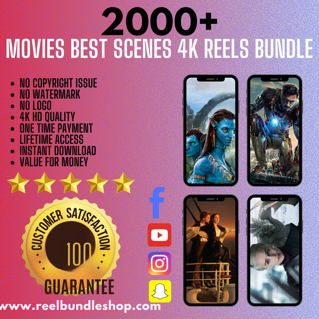 2000+ Best Movie Clips 4k Reels Bundle