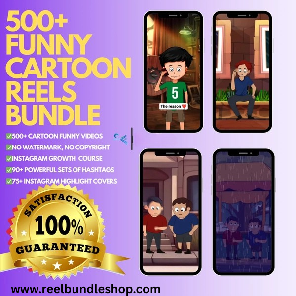 500+ Funny Cartoon Reels Bundle