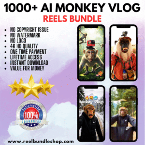 1000+ AI MONKEY VLOG REELS BUNDLE