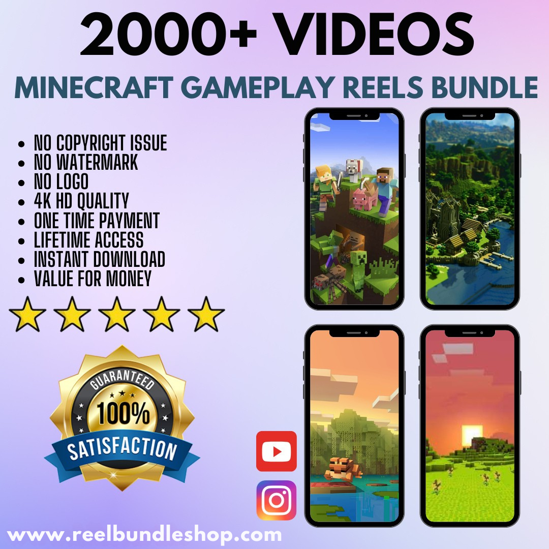 2000+ Minecraft Gameplay Reels Bundle